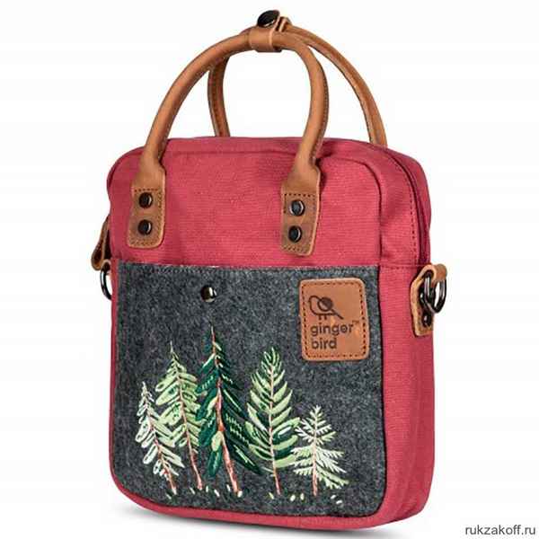 Рождественская маленькая сумка Ginger Bird бордовый