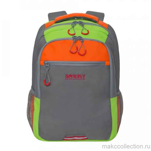 Рюкзак Grizzly RU-922-3 Серый/Оранжевый