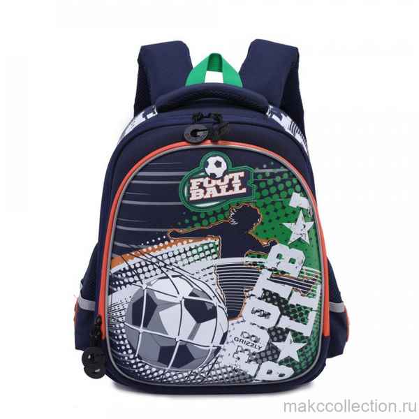 Рюкзак школьный Grizzly RA-978-1 Тёмно-синий/Зелёный