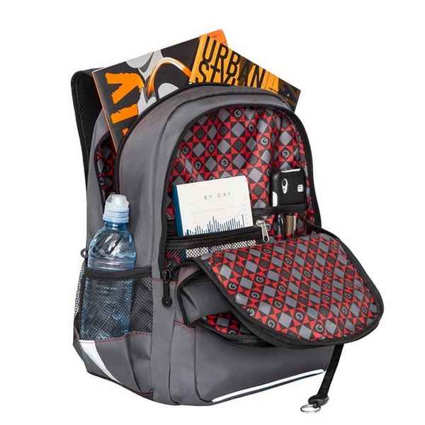Рюкзак школьный Grizzly RB-962-2 Серый/Оранжевый