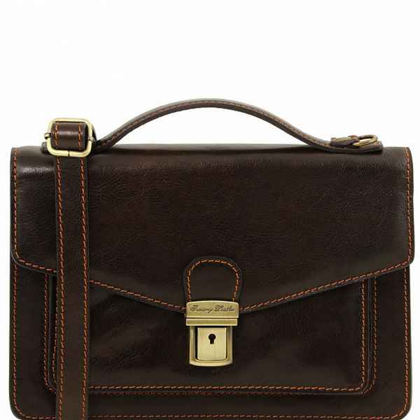 Кожаная сумка через плечо Tuscany Leather ERIC Коричневый