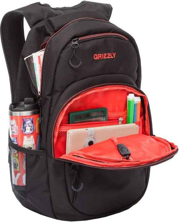 Рюкзак Grizzly RQ-003-3 Чёрный/Красный