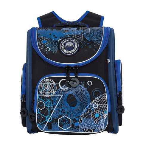 Рюкзак школьный Grizzly RAr-081-6 Чёрный/Синий