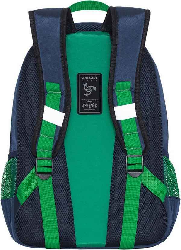 Рюкзак школьный Grizzly RB-054-5 Синий/Зелёный