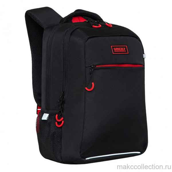 Рюкзак школьный Grizzly RB-156-1 черный - красный