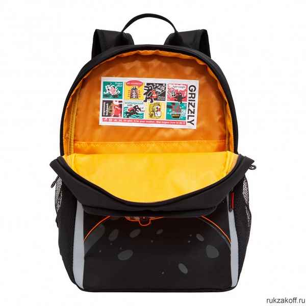 Рюкзак школьный GRIZZLY RB-251-2 черный - оранжевый