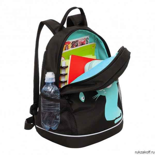 Рюкзак школьный GRIZZLY RG-263-4 черный - мятный