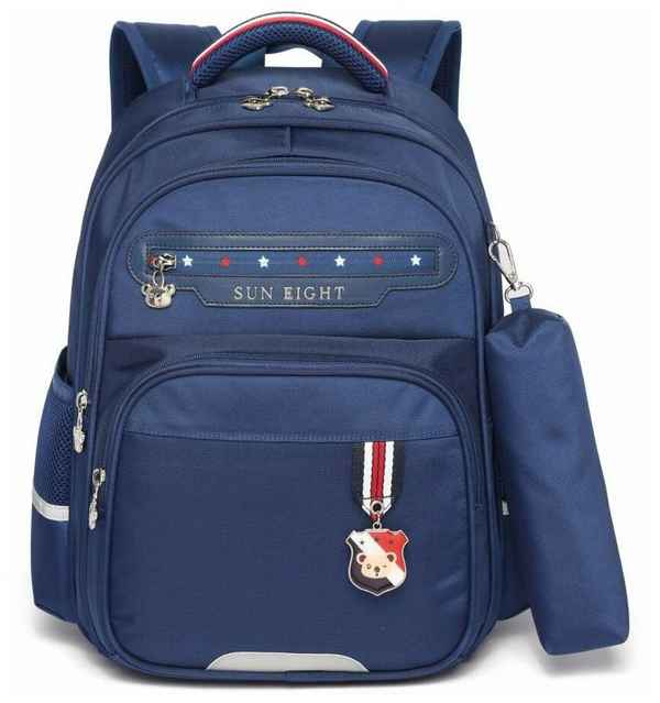 Рюкзак школьный в комплекте с пеналом Sun eight SE-2787 Тёмно-синий