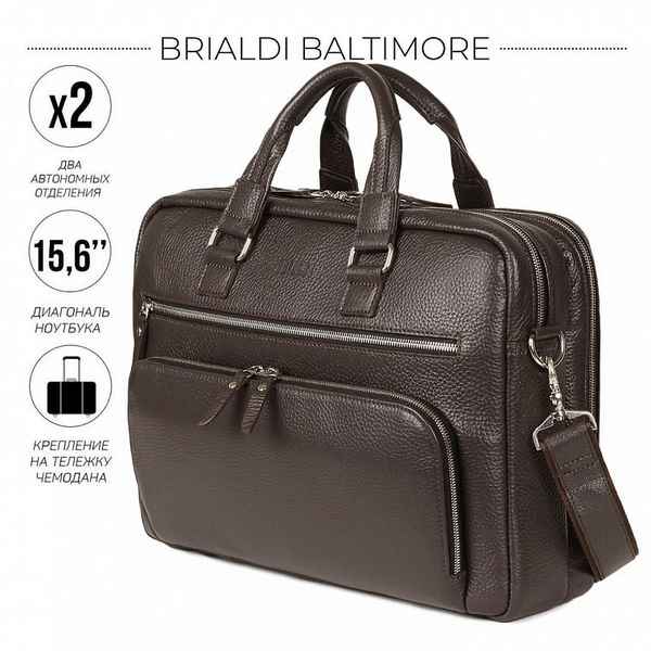 Деловая сумка для документов BRIALDI Baltimore relief brown