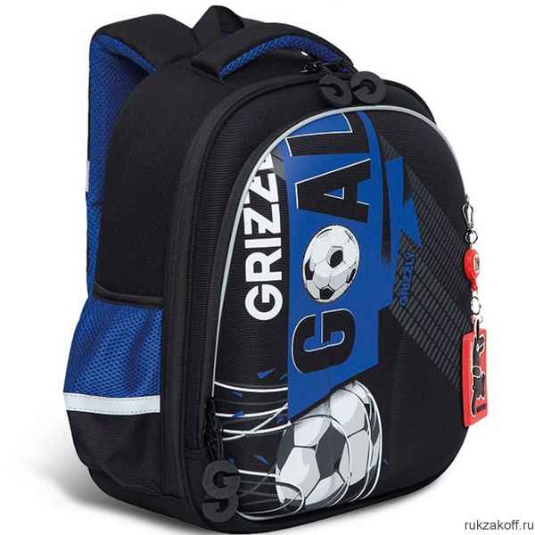 Рюкзак школьный GRIZZLY RAz-287-6 черный - синий