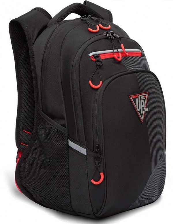 Рюкзак школьный GRIZZLY RB-250-2 черный - красный